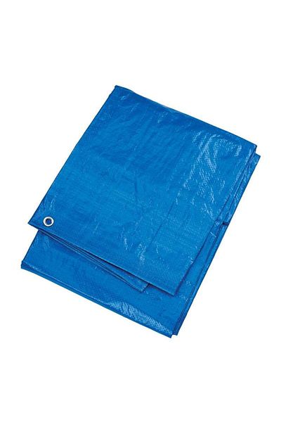 SIKS Tarpaulin with Rings, Waterproof, UV Protection, Length 4 m, Width 5 m, Color Blue