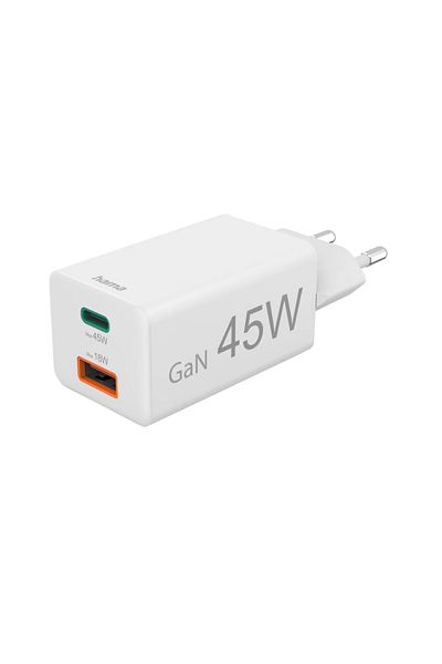 Hama Hama 201993 mains charger, 1 x USB-A, 1 x USB-C, 18/45W (White)