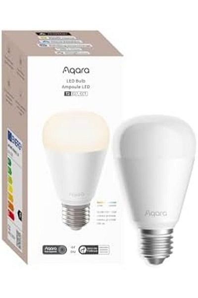 Aqara T2 LED Bulb (E27, CCT), Thread/Zigbee, Dimmable White, 2700K-6500K, 75W Equivalent, Matter, Sm