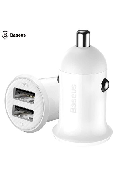 Baseus Incarcator auto Baseus Grain Pro, 2x USB, 4.8A (Alb)