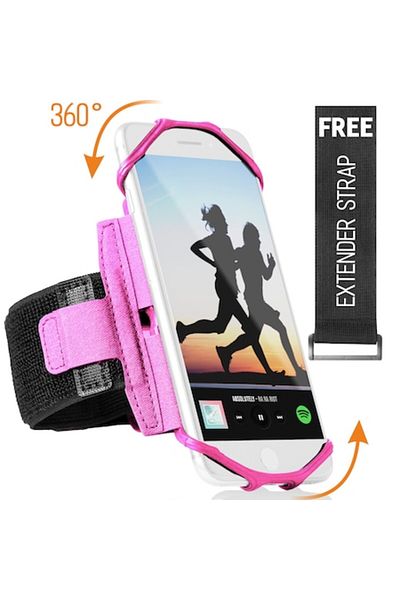 İdeas4comfort Universal Armband Smartphone Holder with 360° Rotation, Ideas4Comfort ®, Pink