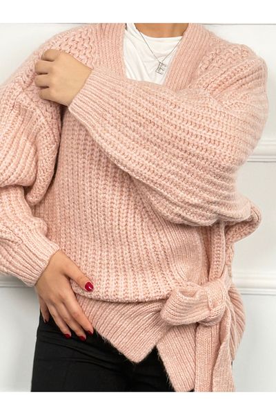 RACE FASHİON Women's Tie Detailed Knitwear Cardigan Rc8204