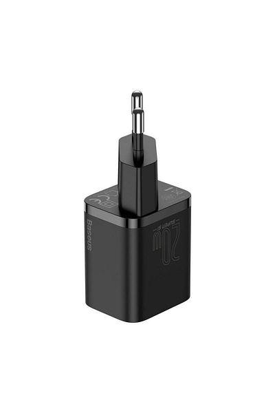 Baseus Baseus Super Si mains charger, USB-C, Power Delivery 20W, 1m Lightning cable included, Black