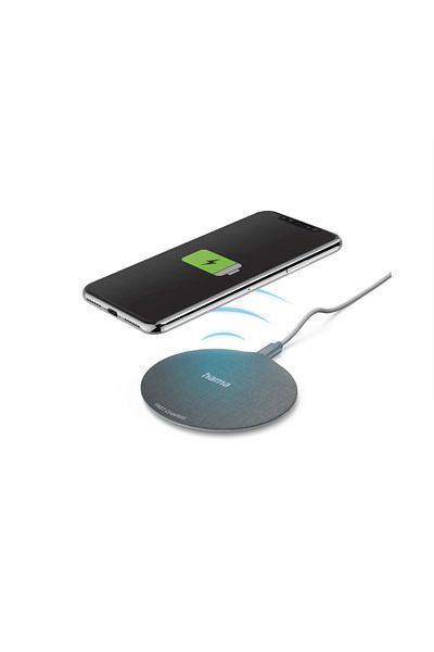 Hama HAMA QI-FC10 Metal 201680 wireless charger, universal, QI, 10W (Black)