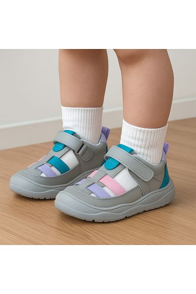JOJO KIDS Female Child Inside Outside Genuine Leather Orthopedic Closed Sandals , Back Support Shoes