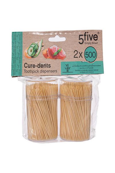 Five Simply Smart 1000-Piece Disposable Bamboo Toothpicks Set
