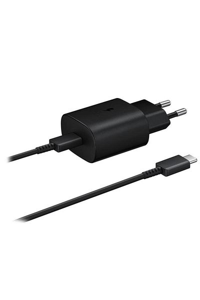 Samsung Incarcator retea Samsung EP-TA800XBEGWW Fast Charger, 1 x USB-C, 25W + cablu USB-C, 1m (Negru)