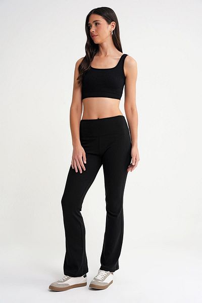 Mixray 2016 Women's High Waist Spanish Leg Knitted Leggings Black