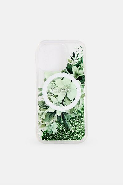 Guess iPhone 16 Pro Magsafe Compatible Liquid Glitter Phone Case, Multicolor