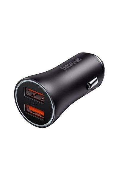 Baseus Car Charger Dual Golden Contactor Max, Baseus, 2x USB, 60W, Black