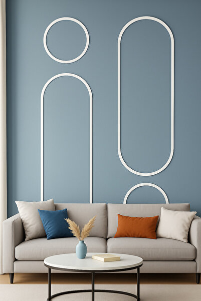 ELF DEKOR Modern Dekoratif Duvar Paneli – Ahşap Duvar Çıtası Oval Serisi