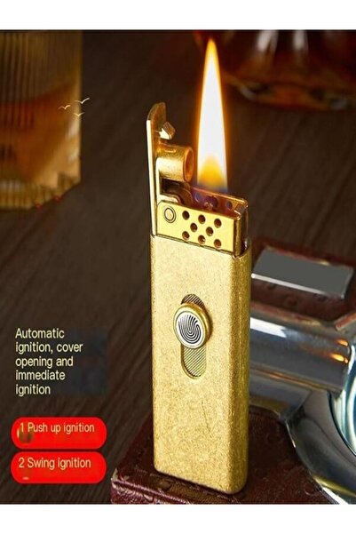 HK GİFT SHOP 739 Serisi koleksiyonluk Matchbox rüzgar geçirmez saf bakır gazy...