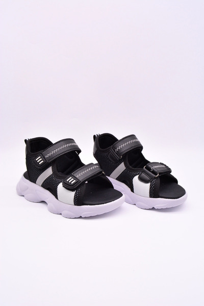 kids A more Hank Erkek Çocuk Air File Detaylı Siyah Renk Sandalet