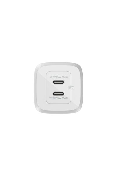 Belkin Incarcator retea Belkin WCH013vfWH, 2 x USB-C, 65W (Alb)