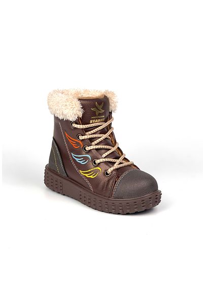 KAJILA Girl's Brown Fur Thermo Sole Water and Cold Resistant Daily Comfortable Boots