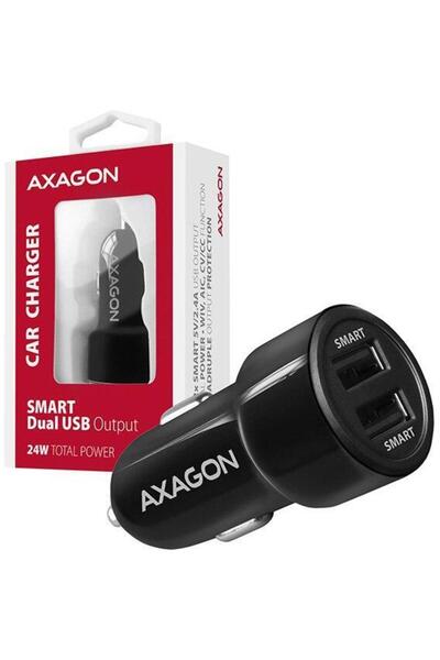 Axagon Incarcator auto AXAGON Pwc-5v5, 24 Wati, 2 x USB-A (Negru)