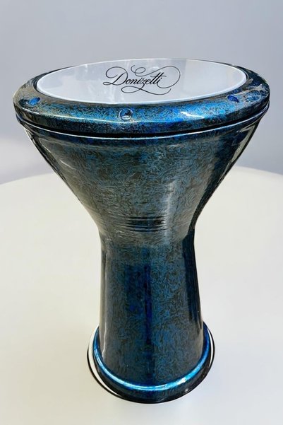 Donizetti Darbuka Mısır Mavi Kırçıllı Fırın Boyalı - Kılıf Dahil