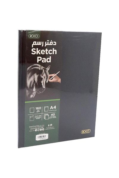 Roco Sketch Book 160gsm Black A4 40 Sheets