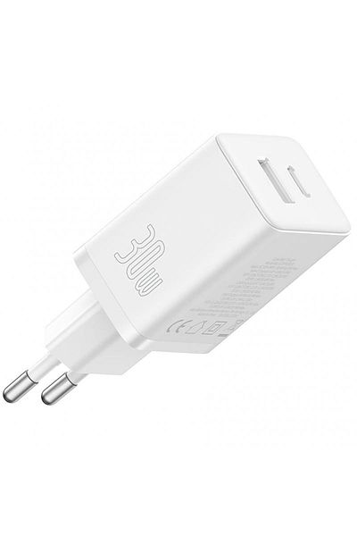 Baseus Incarcator Retea Baseus Cube P10111404213-00, 30W, 2.4A, 1 x USB-A - 1 x USB-C (Alb)