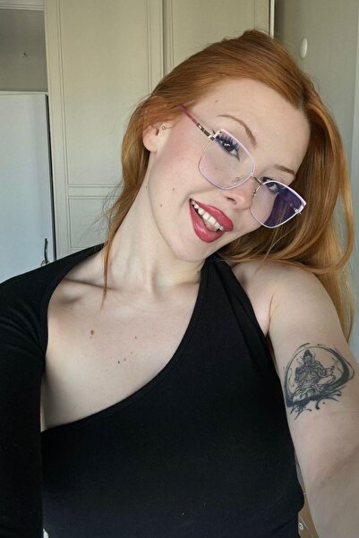 FALAN EYEWEAR Lelas Kadın Blue Block Gözlük Gold-Pembe