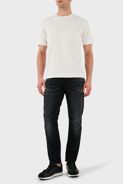 Emporio Armani Cotton Slim Fit Normal Waist Straight Leg Jeans Men's Denim Pants Em000121 Af15101 M8001
