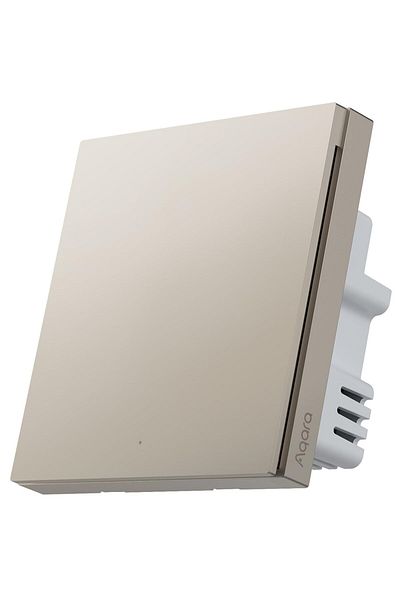 Aqara H1 Pro Smart Wall Switch, Zigbee 3.0, Single Rocker Without Neutral-Gold