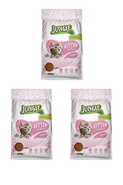 Jungle 500 GR KURU KEDİ MAMASI YAVRU TAVUKLU 3'LÜ