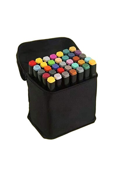 SIKS Set de 36 markere SIKS multicolore cu 2 capete, marker cu două capete, c...