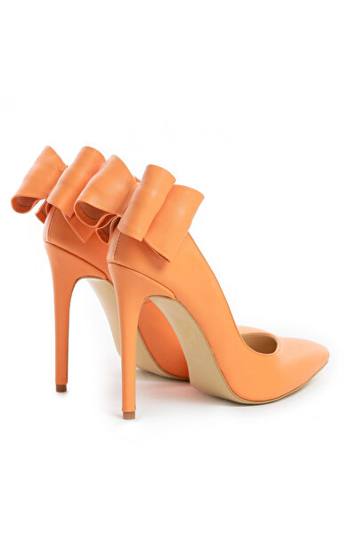 Vanilla Days Cleopatra thin heel stiletto shoes, natural leather, orange