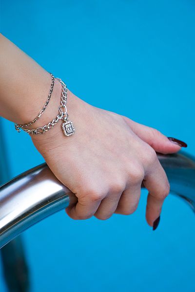 Aqua Di Polo 1987 Women's Silver Rectangular Bracelet