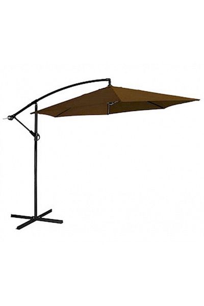 jumi Umbrella with Side Pole, 3m, Brown