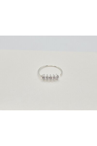 Set 925 Ayar Gümüş Sıralı Beş Zirkon Taşlı Halka Hızma ( Çap 10 mm )