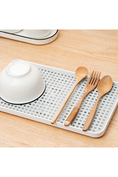 Deliny Suport pentru scurgere pahare/tacamuri, 31 x 17.5 x 2.3 cm, alb
