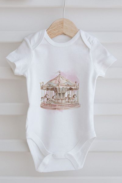 Tuğba Kuğu 3-Piece Baby Body - Pink Royal Series - Letter S