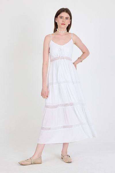 Rays Rochie albă cu bretele cu dantelă 251699