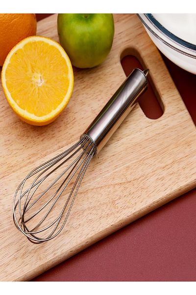 Metaltex 25 cm Stainless Steel 8-Wire Whisk – Heavy Duty Egg Frother & Milk Beater, Silver