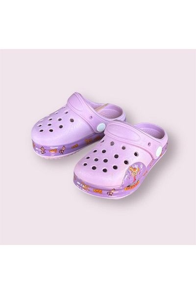 AkınalBella Female Child Powder Kukuli Striped Closed Front Slippers Sandals