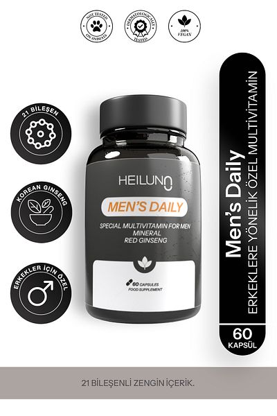 Heiluna Men's Daily Multivitamin for Men |   60 Capsules |   Vegan