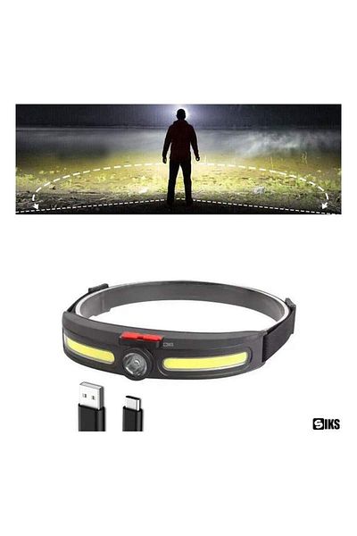 SIKS Led Headlamp, Wide Visibility 270 Degree Angle, Forehead Positioning, Usb Charging