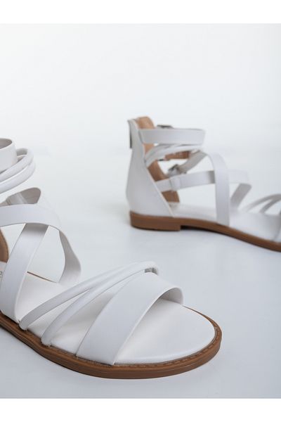 Kalapod Women's white sandals made of organic leather Sahada
