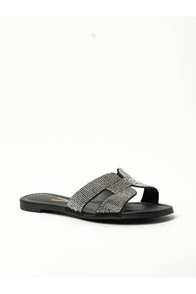 VİZZANO صندل فيزانو نسائي مسطح أسود | صنع في البرازيل