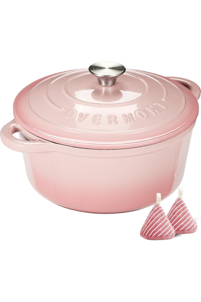 OVERMONT 26 cm 5.2L Döküm Tencere Emaye Kapaklı Fırın Tabağı
