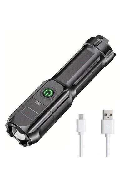 SIKS Professional Aluminum Flashlight, 200 m distance, 36W, Rechargeable Battery, Charging Cable