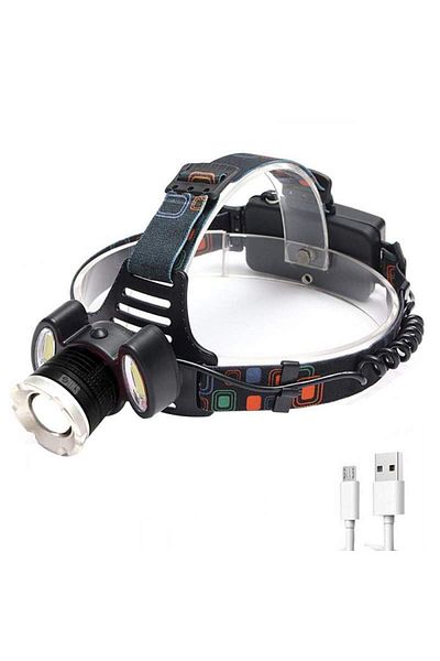 SIKS Led Headlamp, Professional, Usb Charging, Battery Indicator, Usb Charging, T6, Black