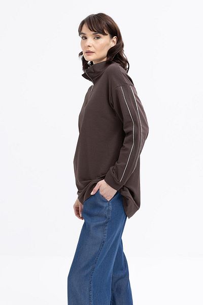 ALLDAY Coffee-Arabic Zippered Lycra Sweat