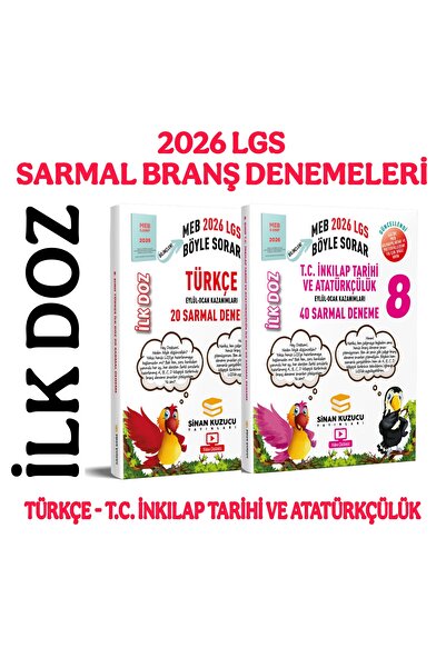 SİNAN KUZUCU YAYINLARI 8.sınıf TÜRKÇE +T.C. İNKILAP TARİHİ 2'li SARMAL BRANŞ ...