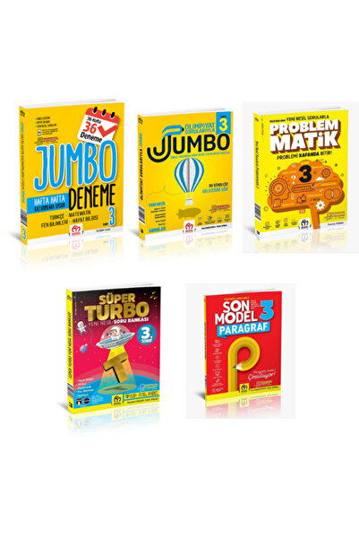 MODEL EĞİTİM YAYINCILIK Model 3.sınıf Jumbo Deneme+Olimpiyat SB.+Tüm Dersler SB.+Problemmatik+Son Model Paragraf (5'li Set)