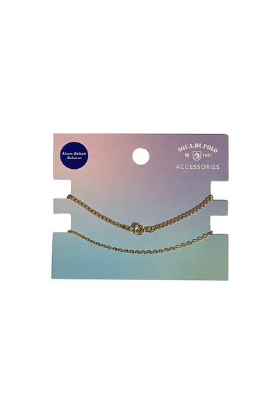 Aqua Di Polo 1987 Women's Gold Stone and Chain Bracelet