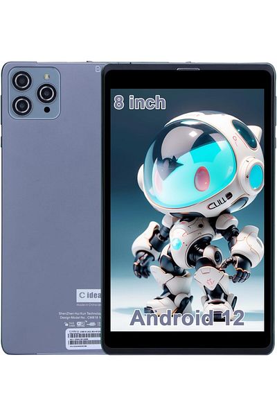 GENERAL جهاز لوحي C idea مقاس 8 بوصات، يعمل بنظام Android 12.0 مع فتحة بطاقة SIM وواي فاي/5G LTE وذاكرة وصول عشوائي (RAM) سعة 8 جيجابايت وذاكرة تخزين داخلية سعة 512 جيجابايت