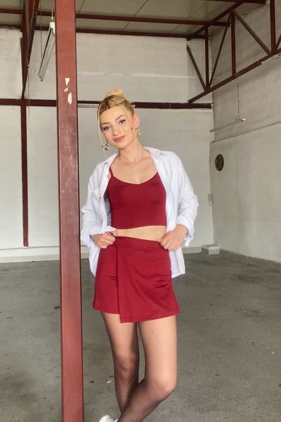 moddosa fashion Covered Mini Shorts Skirt